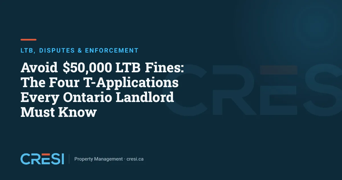 Avoid $50,000 LTB Fines: The Four T-Applications Every Ontario Landlord Must Know