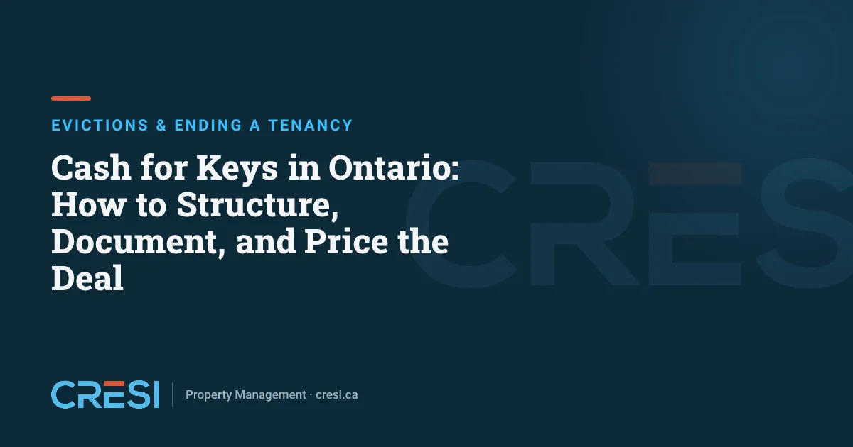 Cash for Keys in Ontario: How to Structure, Document, and Price the Deal