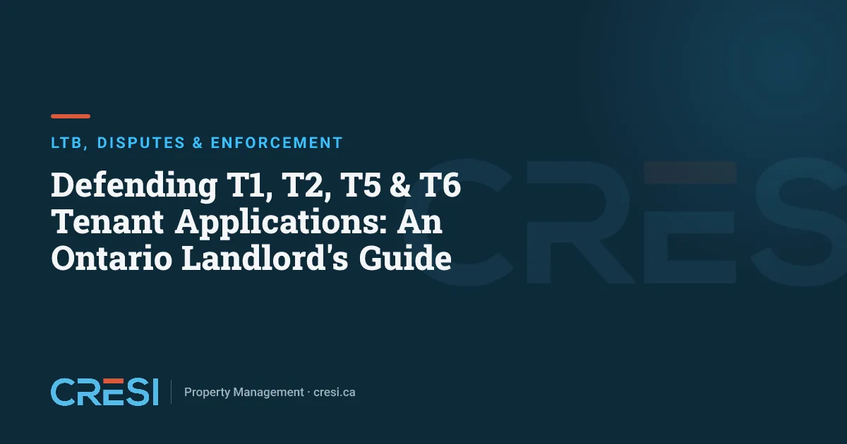 Defending T1, T2, T5 & T6 Tenant Applications: An Ontario Landlord's Guide