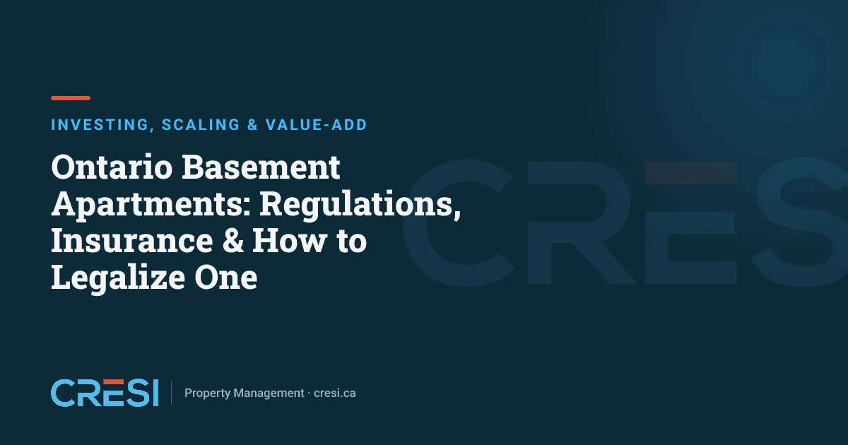 Ontario Basement Apartments: Regulations, Insurance & How to Legalize One