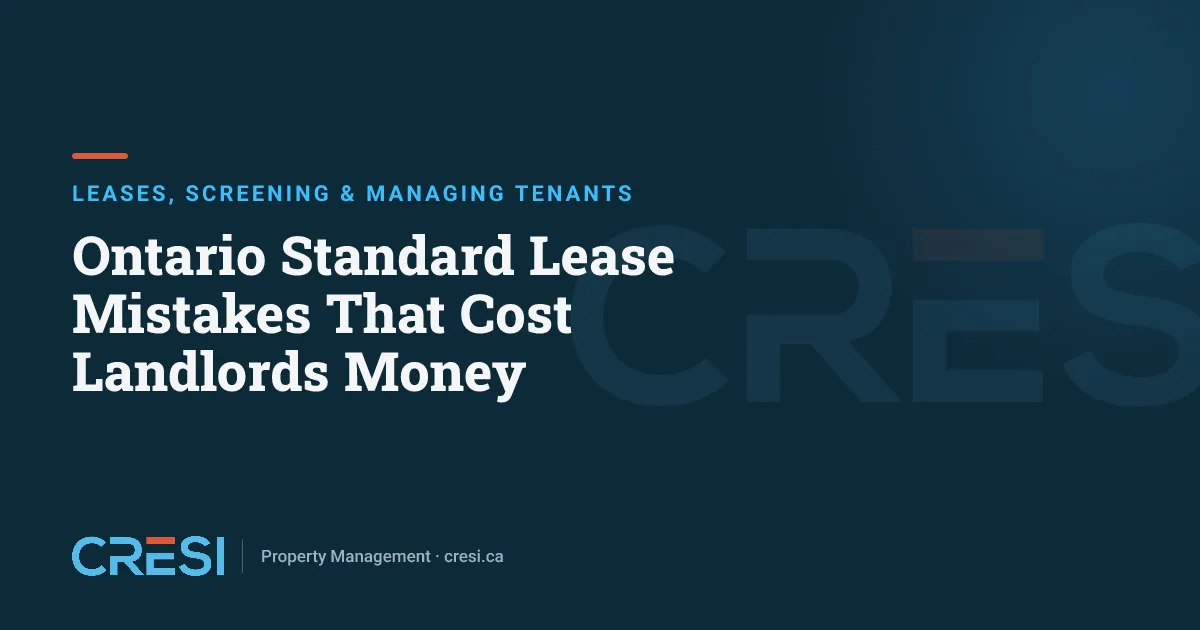 Ontario Standard Lease Mistakes That Cost Landlords Money