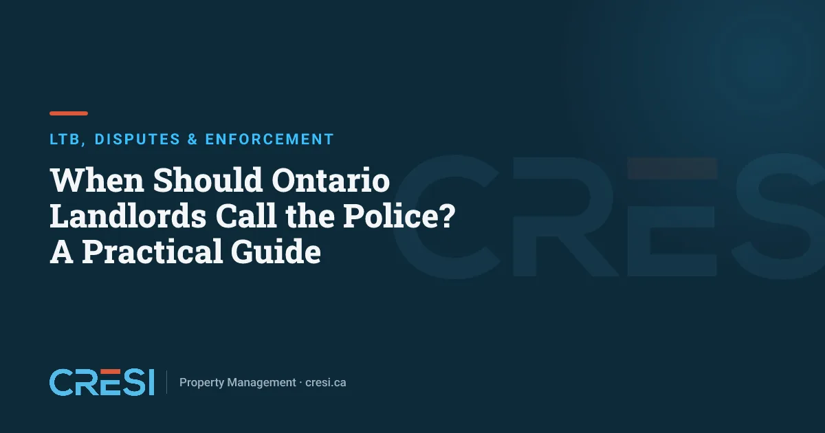 When Should Ontario Landlords Call the Police? A Practical Guide